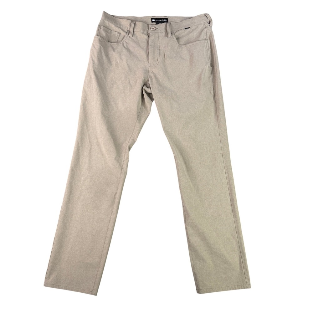 Travis Mathew Pants Mens 34 Beige Khaki Stretch Straight Leg Golf Chino 9791